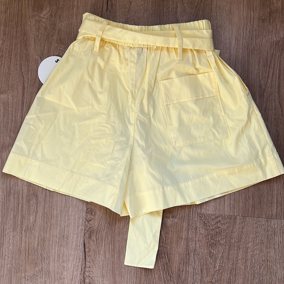 NWT Staud Women’s Yellow High-Rise Belted Shorts Size 0 - Picture 11 of 16